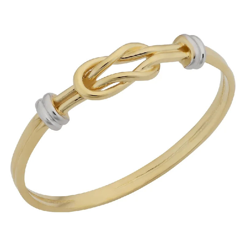 Women’s gold ring-Fremada 14k Two-Tone Gold High Polish Love Knot Ring