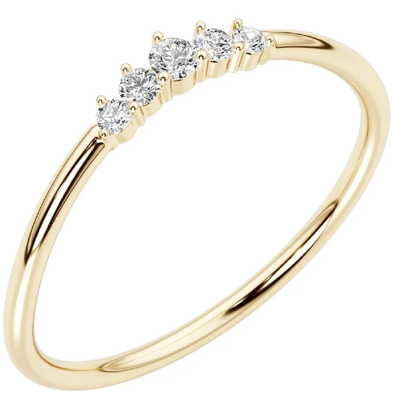 Women’s classic ring-14k Gold Plated Sterling Silver Lab Diamond 1/10 ct Stacking Ring Band