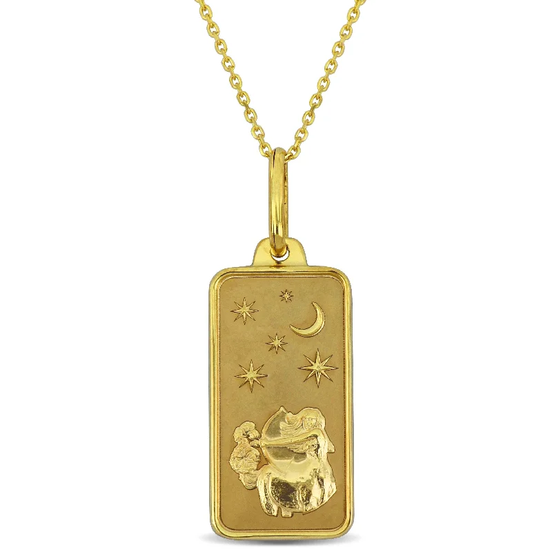 Women’s signet ring-Miadora Sagittarius Pendant with Chain & Spring Ring Clasp in 10K Yellow Gold