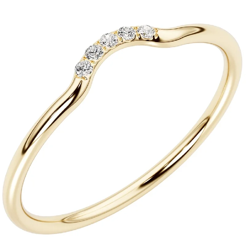 Women’s round diamond ring-14k Gold Plated Sterling Silver Lab Diamond Minimalist Stacking Ring Band