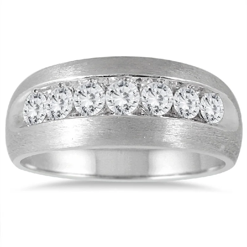 Women’s gemstone ring-1 Carat TW Diamond Men's Ring in 10K White Gold