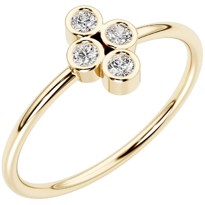 Women’s gold band ring-14k Gold Plated Sterling Silver Lab Diamond 1/8 ct Stacking Ring Band