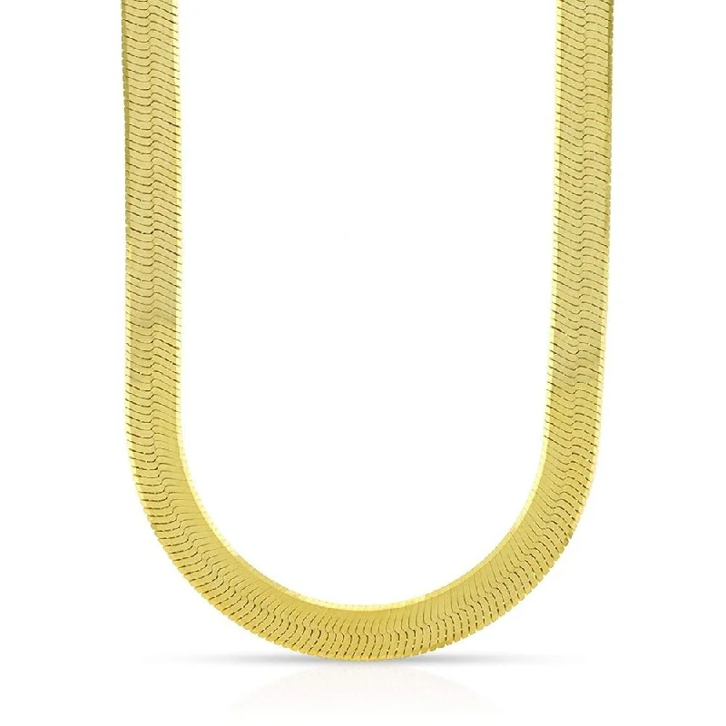 Women’s platinum ring-14k Yellow Gold 6mm Imperial Herringbone Chain Necklace 16" - 24"