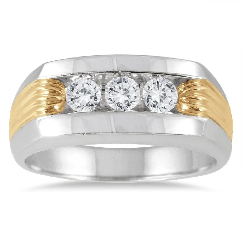 Women’s unique ring-1/2 Carat TW Diamond Men's Ring in 10K Two Tone Gold