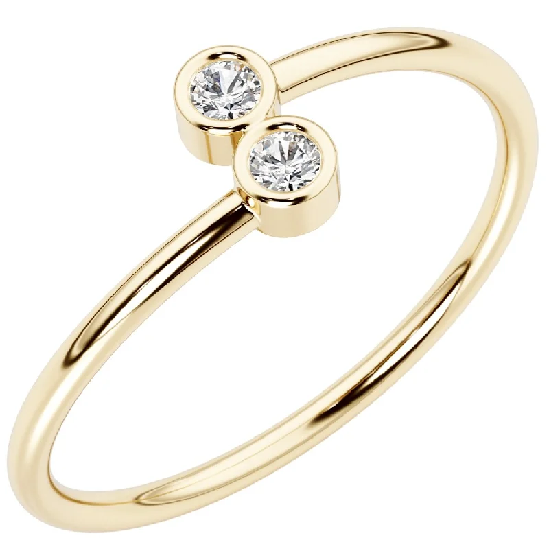 Women’s eternity ring-14k Gold Plated Sterling Silver Lab Diamond 1/20 ct Stacking Ring Band