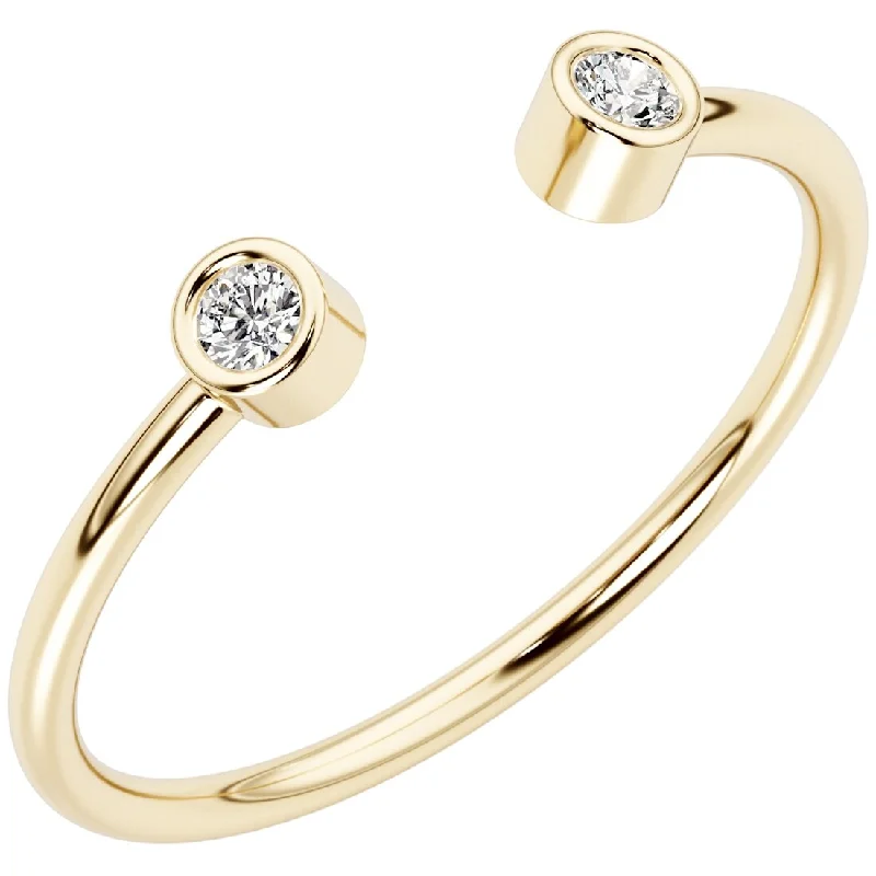 Women’s pinky ring-14k Gold Plated Sterling Silver Lab Diamond 1/20 ct Stacking Ring Band