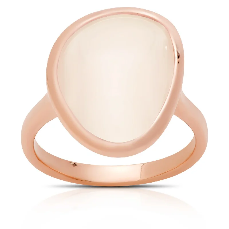 Women’s sparkly ring-Samantha Stone Rose Gold Over Sterling Silver Simulated Champagne Cat's Eye Ring