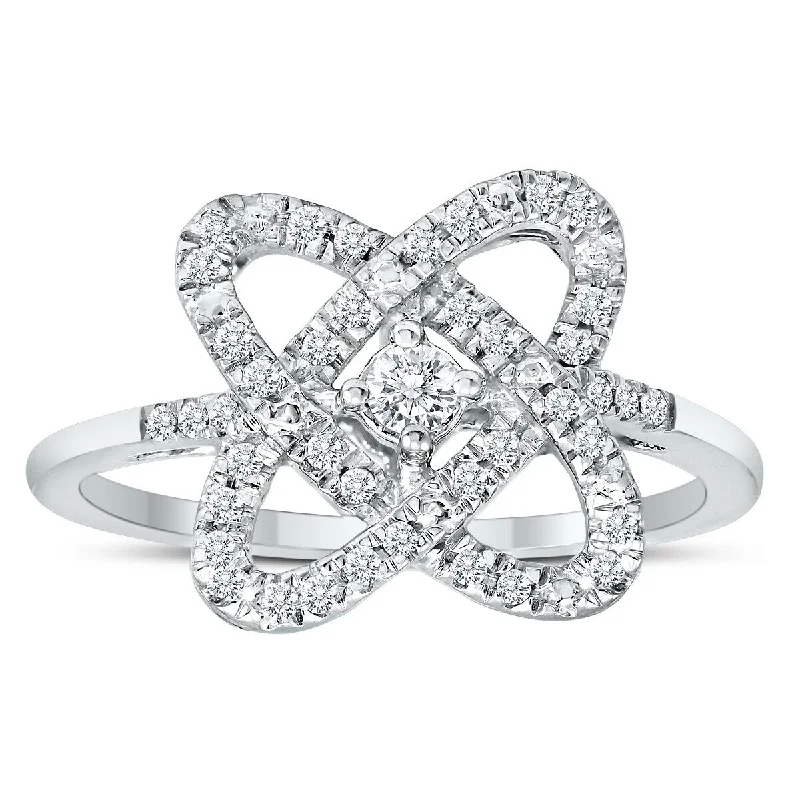 Women’s designer ring-Marquee 1/4 Carat TW Infinity Heart Diamond Ring in .925 Sterling Silver