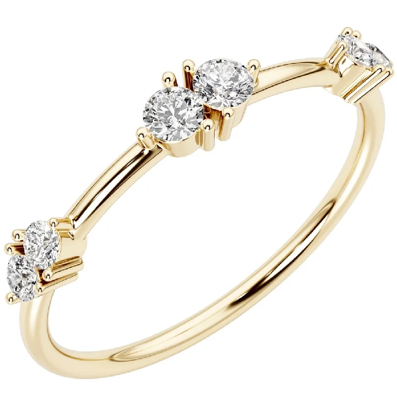 Women’s chunky ring-14k Gold Plated Sterling Silver Lab Diamond 0.25 ct Stacking Ring Band