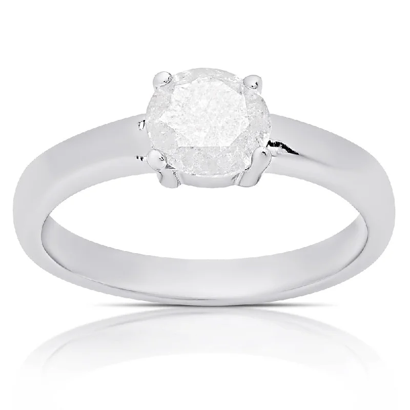 Women’s unique ring-Finesque Sterling Silver 1ct TDW Diamond Solitaire Ring