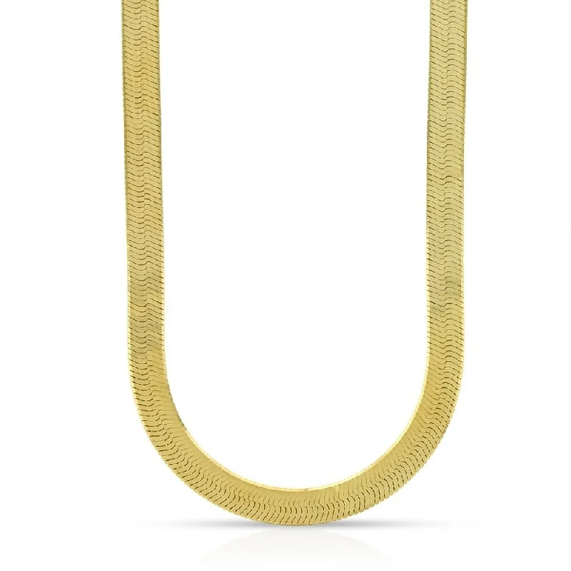 Women’s square ring-10k Yellow Gold 5mm Imperial Herringbone Chain Necklace 16" - 24"